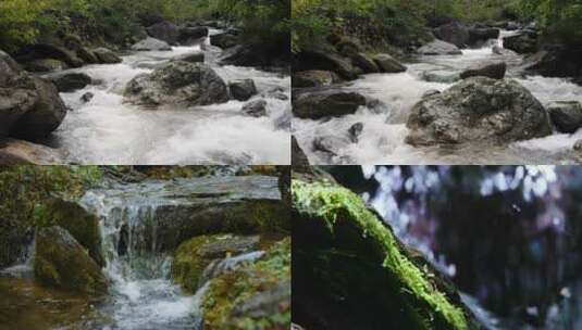 高山峡谷溪流流水高清在线视频素材下载