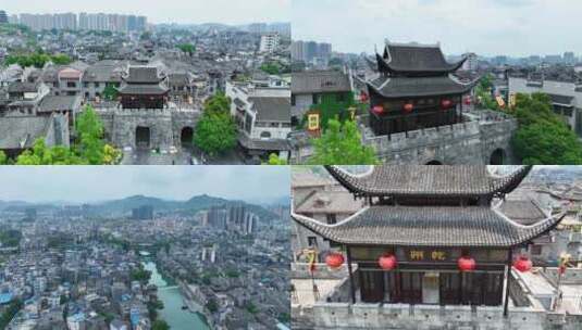 4K航拍湘西州吉首市乾州古城高清在线视频素材下载