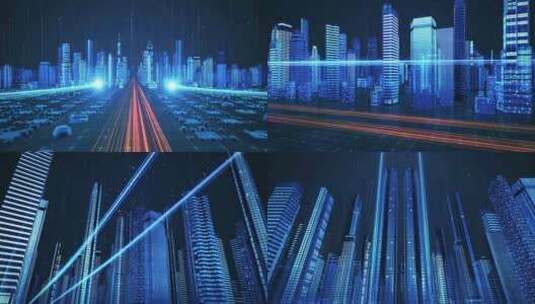 科技城市智慧城市光效穿梭4k素材高清在线视频素材下载