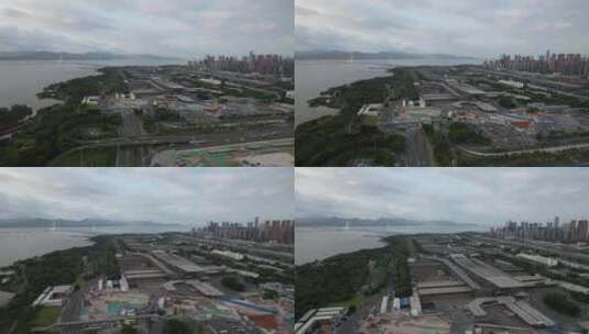 深圳湾口岸航拍-4K高清在线视频素材下载