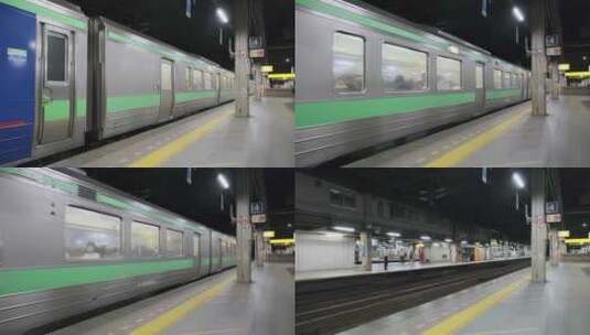 4K日本东京电车驶出站台高清在线视频素材下载