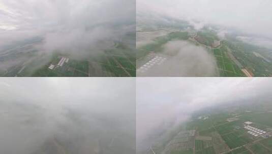 穿越机航拍穿越高空云层蓝天白云日光高清在线视频素材下载