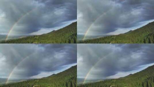 新疆伊犁那拉提风景区彩虹景观高清在线视频素材下载