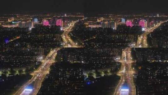 4k航拍城市快速路高架桥夜景车流素材高清在线视频素材下载