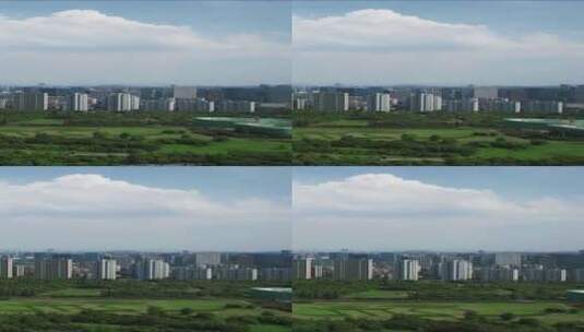 浙江杭州城市风光地标建筑航拍高清在线视频素材下载