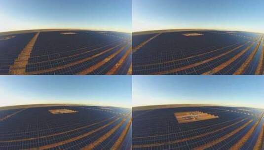 沙漠中的太阳能电池板安装高清在线视频素材下载