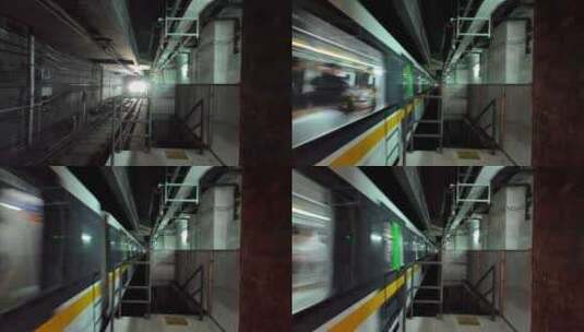四川成都进站的地铁列车高清在线视频素材下载