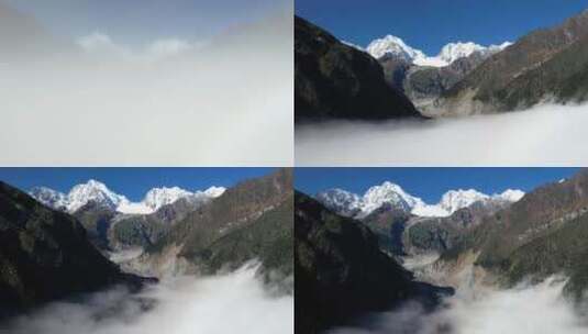 清晨云海日出云层山顶山林云雾缭绕风景风光高清在线视频素材下载
