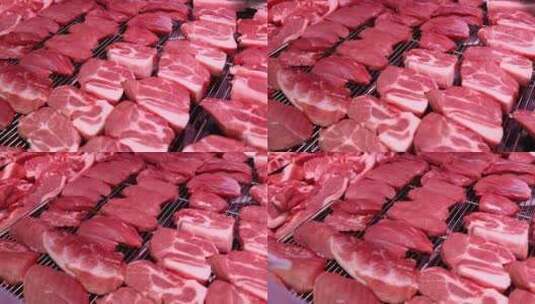 超市猪肉上肉高清在线视频素材下载