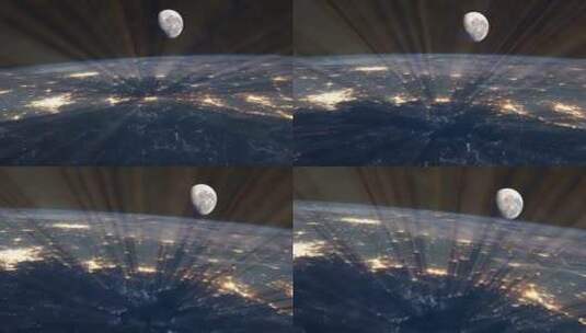 从地球看月球高清在线视频素材下载