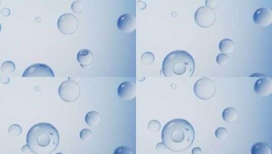 蓝色透明水珠球体3D渲染高清在线视频素材下载
