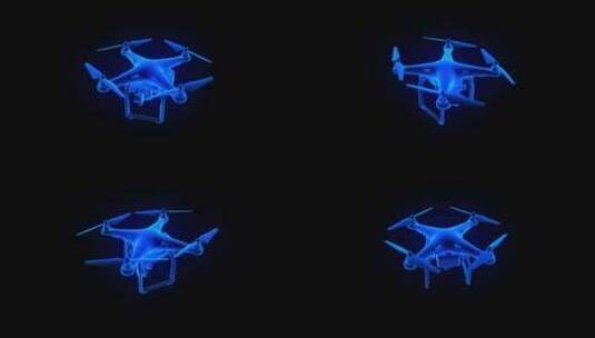 3D科技全息投影无人机素材高清在线视频素材下载