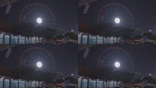 香港中环摩天轮夜景高清在线视频素材下载