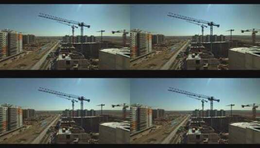 城市建设地产开发建筑工地塔吊4k素材高清在线视频素材下载