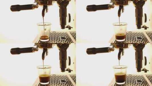 咖啡厅咖啡机做咖啡高清在线视频素材下载
