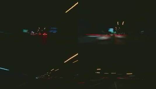 夜间行驶车流灯光高清在线视频素材下载