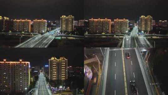 夜晚城市马路车流高清在线视频素材下载