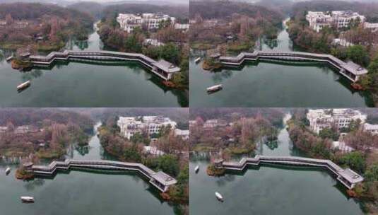 中国杭州西湖浴鹄湾霁虹桥雪景高清在线视频素材下载