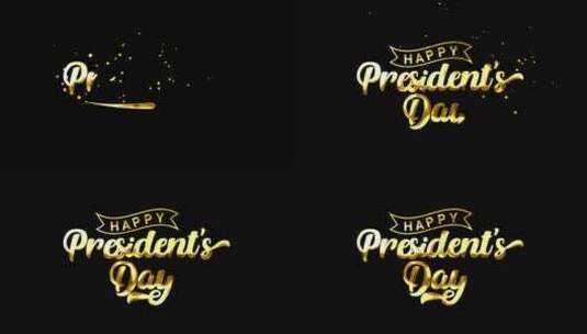 总统日快乐文字动画高清在线视频素材下载