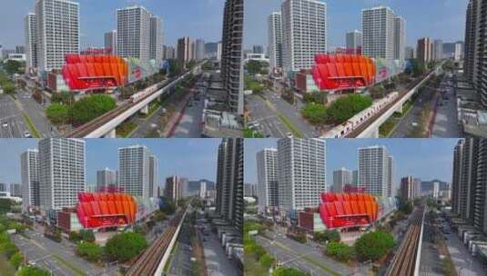 4K航拍广州市南沙万达广场3高清在线视频素材下载