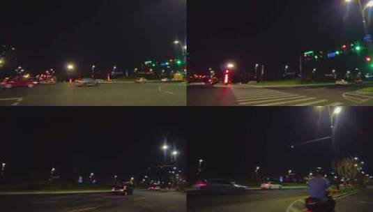 城市夜晚马路夜景车流人流视频素材高清在线视频素材下载