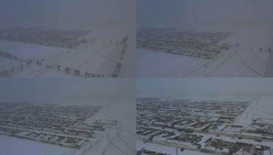 内蒙古 乌兰察布 小村庄 下雪高清在线视频素材下载