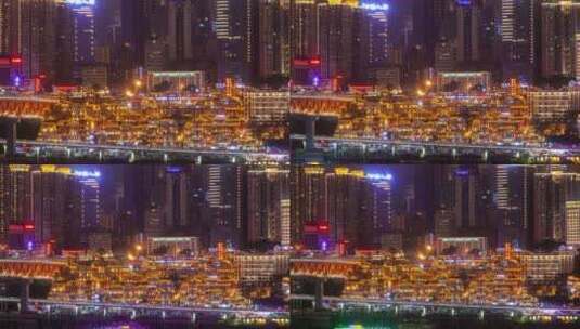 重庆洪崖洞夜晚美景延时摄影高清在线视频素材下载