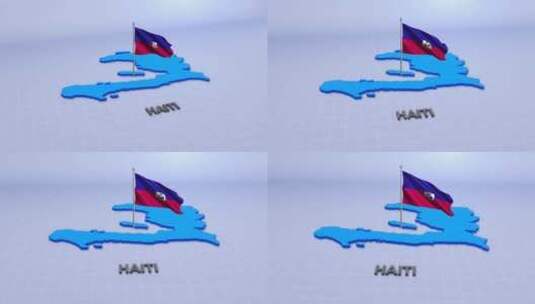 海地国旗地图高清在线视频素材下载