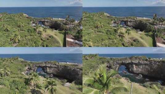 一架无人机飞向多米尼加共和国萨马纳半岛拉高清在线视频素材下载