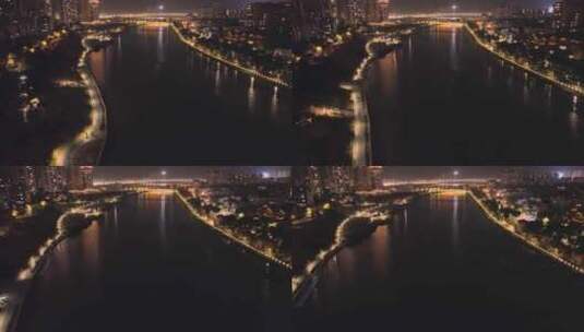 航拍四川眉山城市夜景高清在线视频素材下载