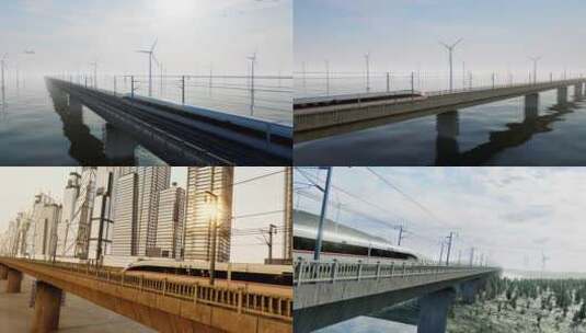 中国高铁动车复兴号穿梭高清在线视频素材下载