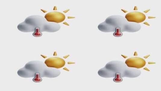3D动画天气报告图标高清在线视频素材下载