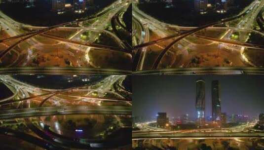 杭州滨江江南大道机场城市大道立交桥高架桥高清在线视频素材下载