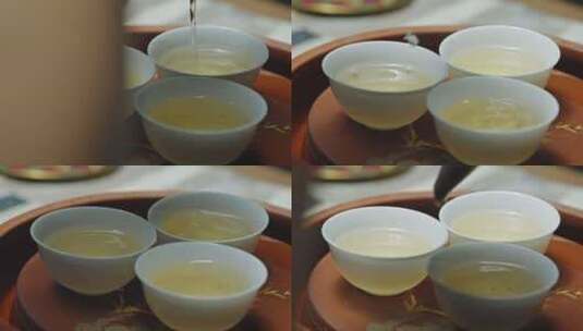 潮州工夫茶功夫茶单从三个杯潮汕3479高清在线视频素材下载