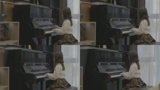 孩子 弹钢琴高清在线视频素材下载