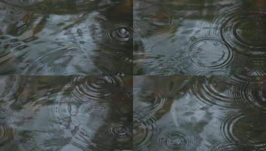 4K雨水惊蛰谷雨意境屋檐雨滴滴水高清在线视频素材下载