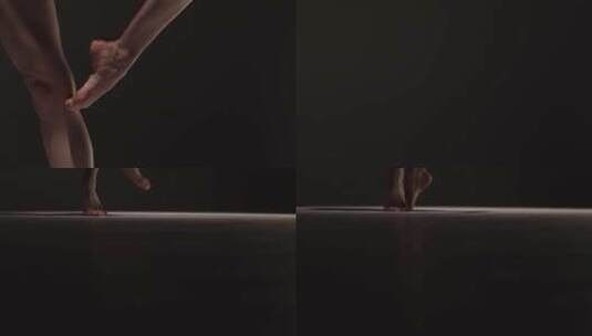 芭蕾舞演员脚部动作 舞者跳舞踮起脚尖高清在线视频素材下载