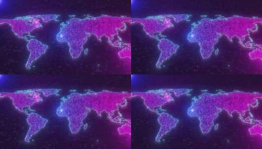 世界地图和大数据转移未来技术Backgr高清在线视频素材下载