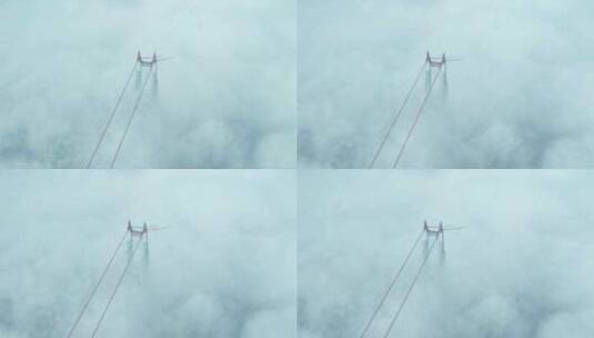 洞庭湖大桥云海航拍素材高清在线视频素材下载