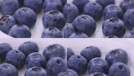 白背景酸奶俯拍特写蓝莓前移高清在线视频素材下载