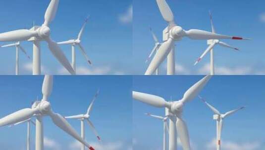 风力发电的特写高清在线视频素材下载
