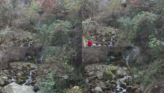 航拍秦岭秋天景色 秦岭 秋季高清在线视频素材下载