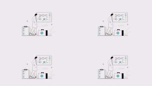 遗传学专家二维平面动画4k高清在线视频素材下载