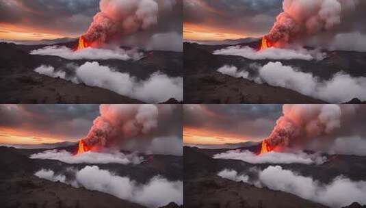 火山喷发壮丽自然景观高清在线视频素材下载