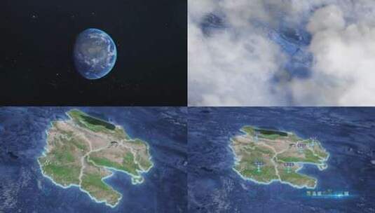 海南自治州-地球俯冲到区位地图高清AE视频素材下载