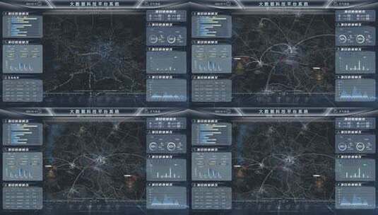 大数据系统模板全息地图AE模板高清AE视频素材下载