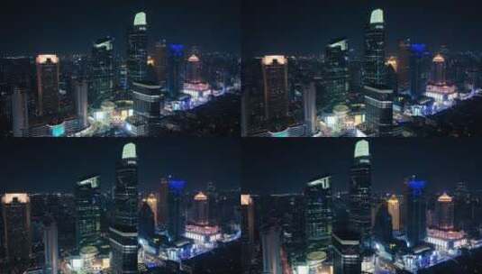 上海静安区商务楼夜景高清在线视频素材下载