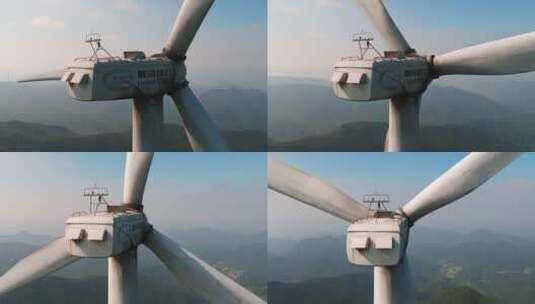 大风车航拍素材风力发电机素材高清在线视频素材下载
