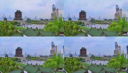 南昌城市景观滕王阁高清在线视频素材下载