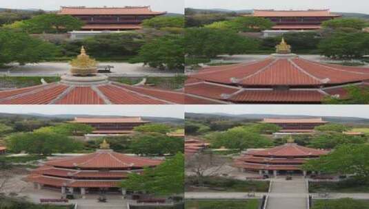 旅游景区福建泉州少林寺竖屏航拍高清在线视频素材下载